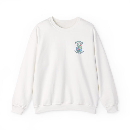 Please Relax, Stay Back Bunny Sweatshirt | soft threat kawaii menacing