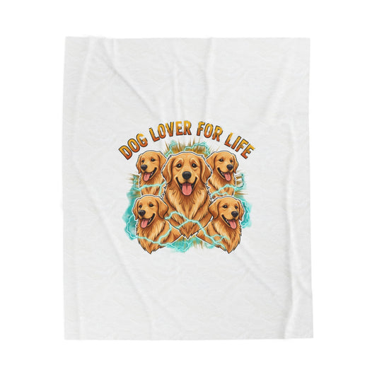 Dog Lover For Life Plush Blanket | Y2K distressed band style, vintage tour aesthetic