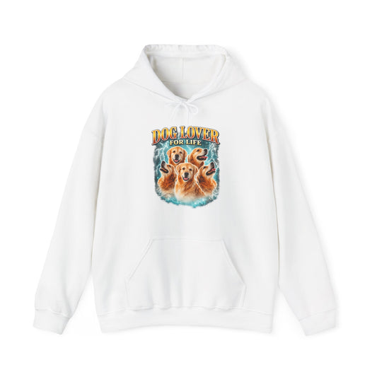 Dog Lover Hoodie – "Dog Lover For Life" Golden Retriever Graphic Sweatshirt