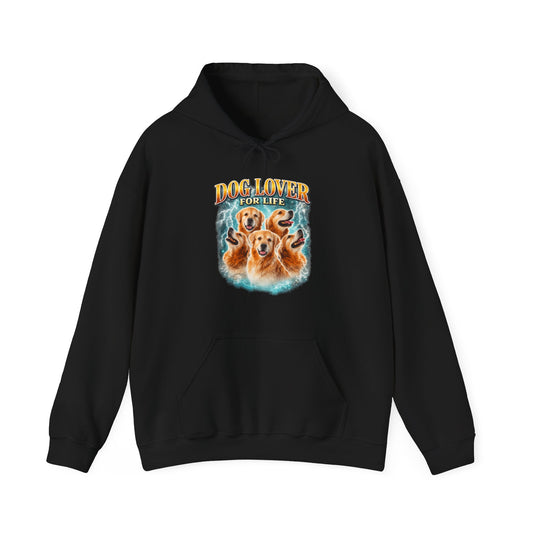 Dog Lover Hoodie – "Dog Lover For Life" Golden Retriever Graphic Sweatshirt