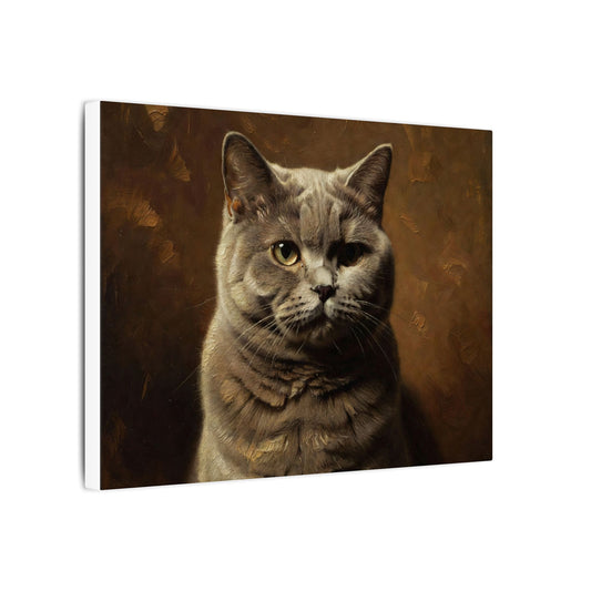Portrait Canvas: Moody Vintage Cat Wall Art — Matte Stretched Canvas