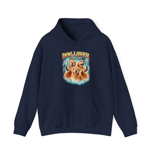 Dog Lover Hoodie – "Dog Lover For Life" Golden Retriever Graphic Sweatshirt