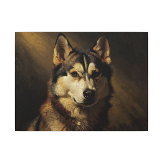 Husky Portrait Matte Canvas Wall Art — Stretched Canvas Print
