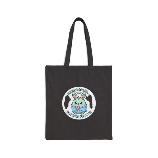 Cute Menacing Bunny Tote | Soft Threat kawaii, pastel sarcastic canvas
