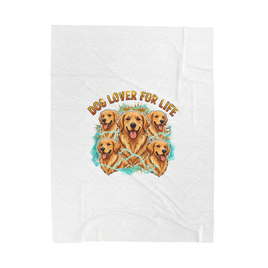 Dog Lover For Life Plush Blanket | Y2K distressed band style, vintage tour aesthetic