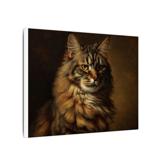 Regal Maine Coon Cat Matte Canvas Wall Art — Stretched Portrait